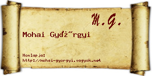 Mohai Györgyi névjegykártya