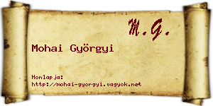 Mohai Györgyi névjegykártya